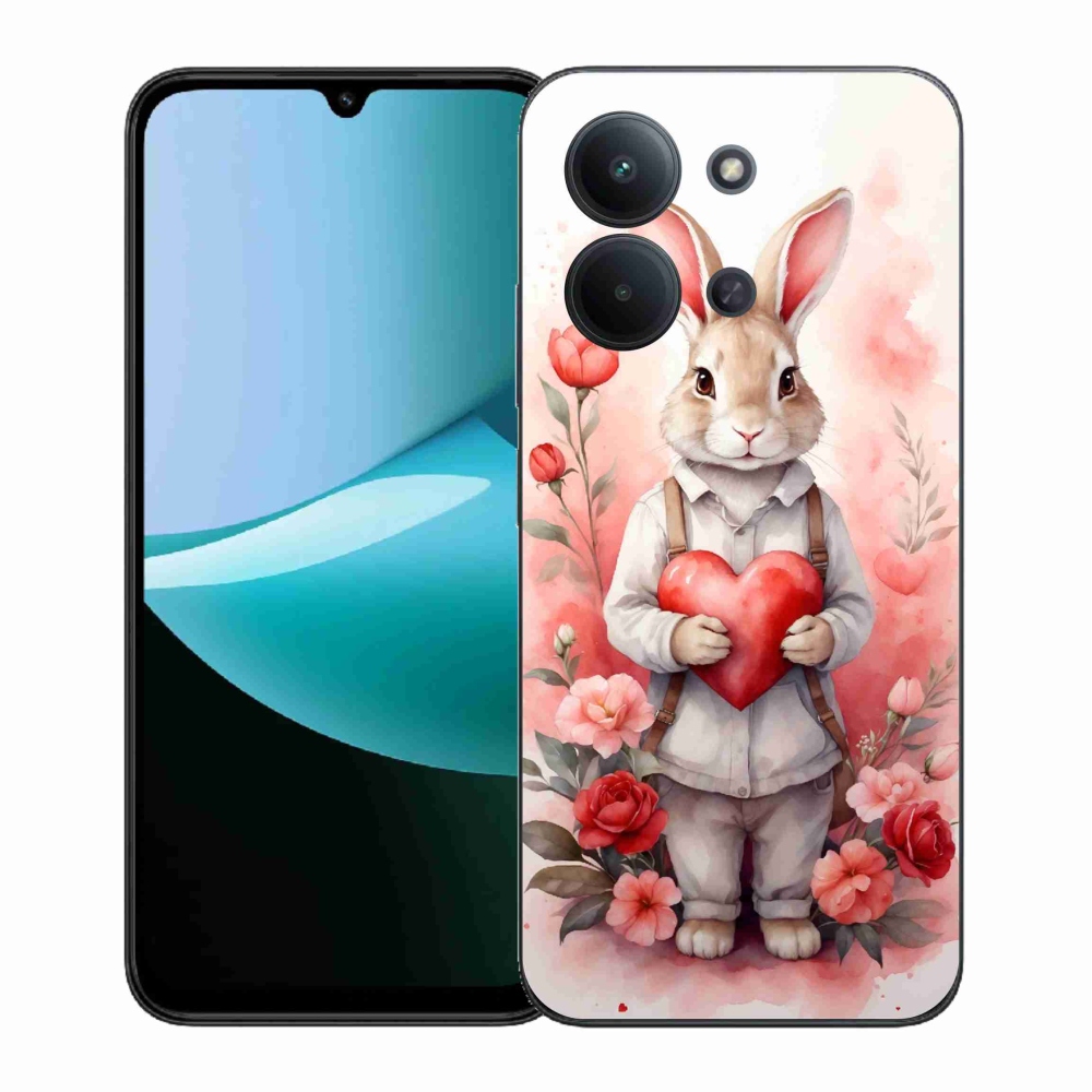 Gélový kryt mmCase na Xiaomi Redmi 15C 4G (171mm) / Poco C85 4G (171mm) - zajac so srdiečkom