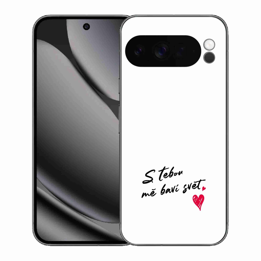 Gélový kryt mmCase na Google Pixel 10 Pro XL - zamilovaný text 1 biele pozadie
