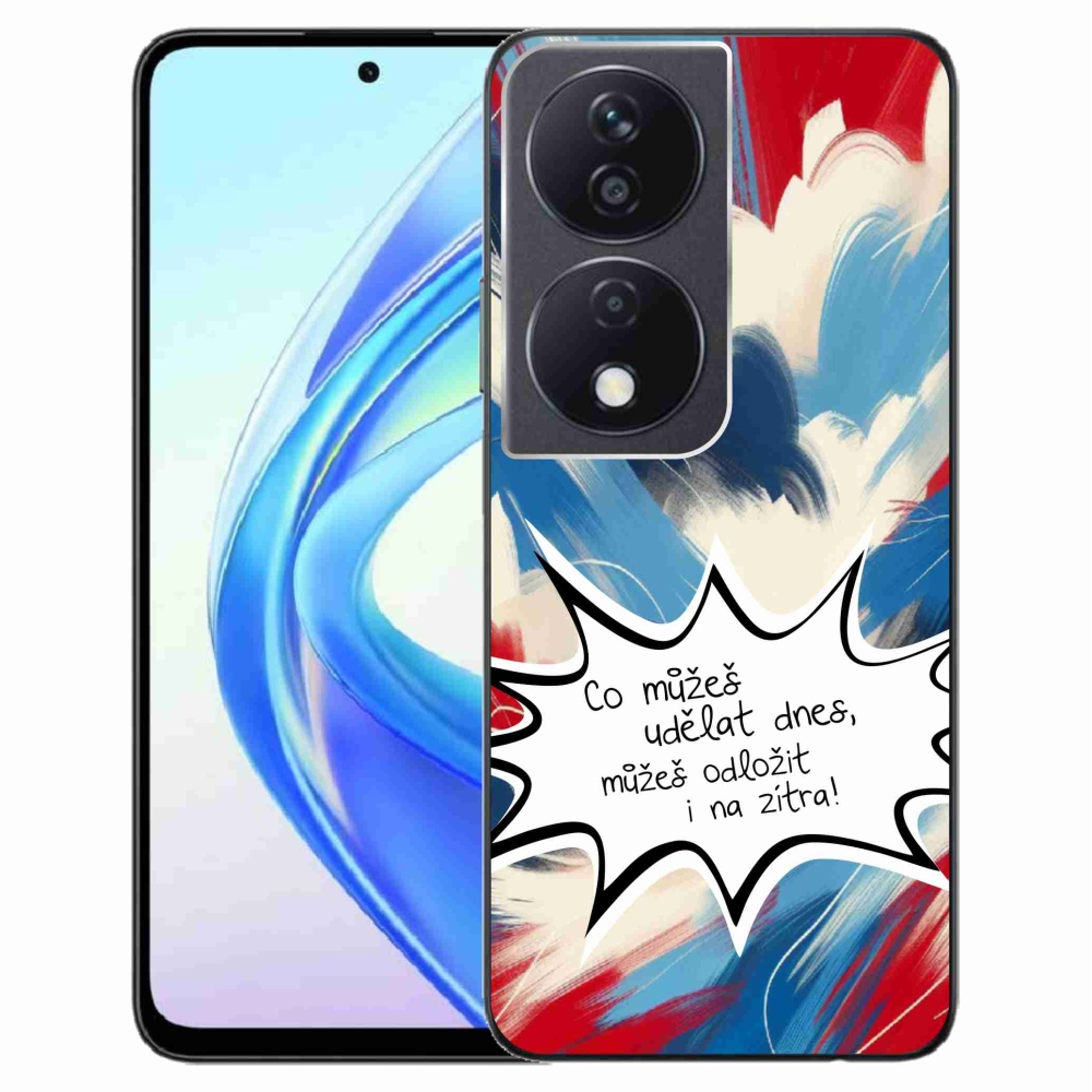 Gélový kryt mmCase na Honor X7b/Honor 90 Smart - vtipný text 9 biele pozadie