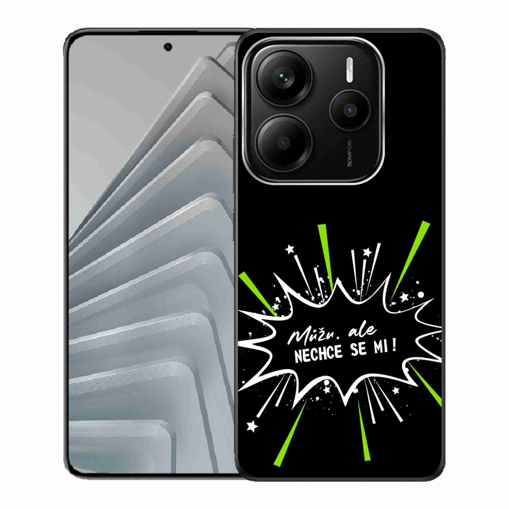 Gélový kryt mmCase na Xiaomi Redmi Note 14 5G - vtipný text 11 čierne pozadie
