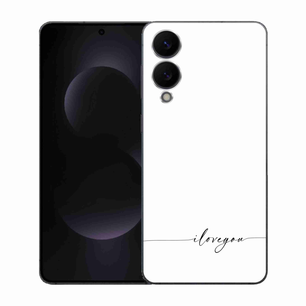 Gélový kryt mmCase na Samsung Galaxy S25 Edge - I love you biele pozadie