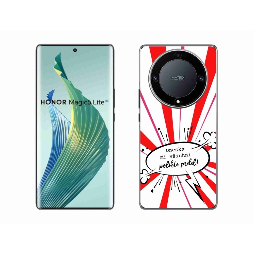 Gélový kryt mmCase na Honor Magic 5 Lite 5G - vtipný text 15 biele pozadie