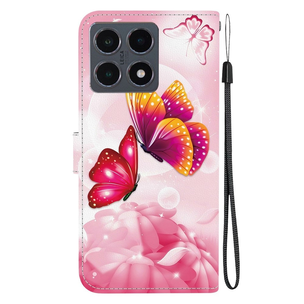 Versatile knižkové púzdro na Xiaomi 15T - ružové motýle