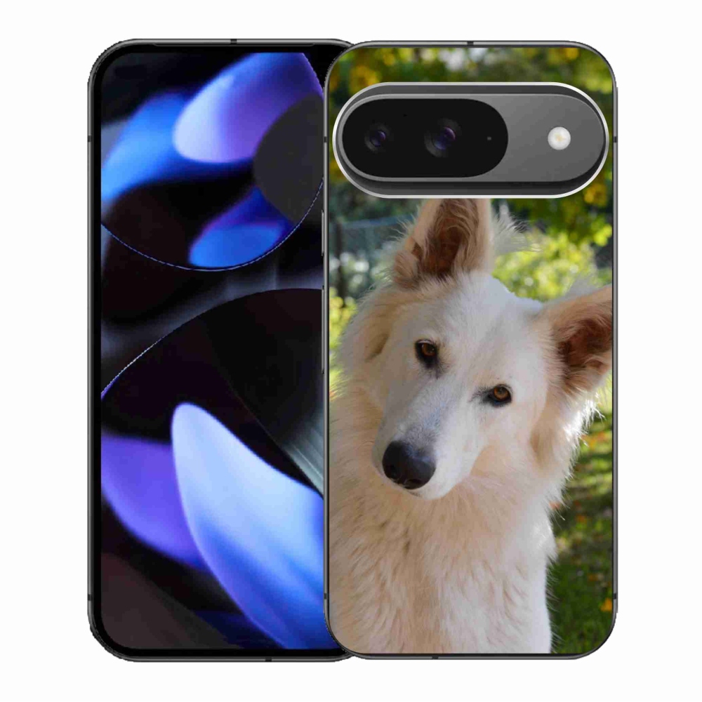 Gélový kryt mmCase na Google Pixel 9/9 Pro - biely švajčiarsky ovčiak 1