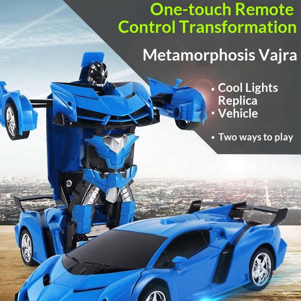 RC transformačné auto 2v1 auto a robot - červené