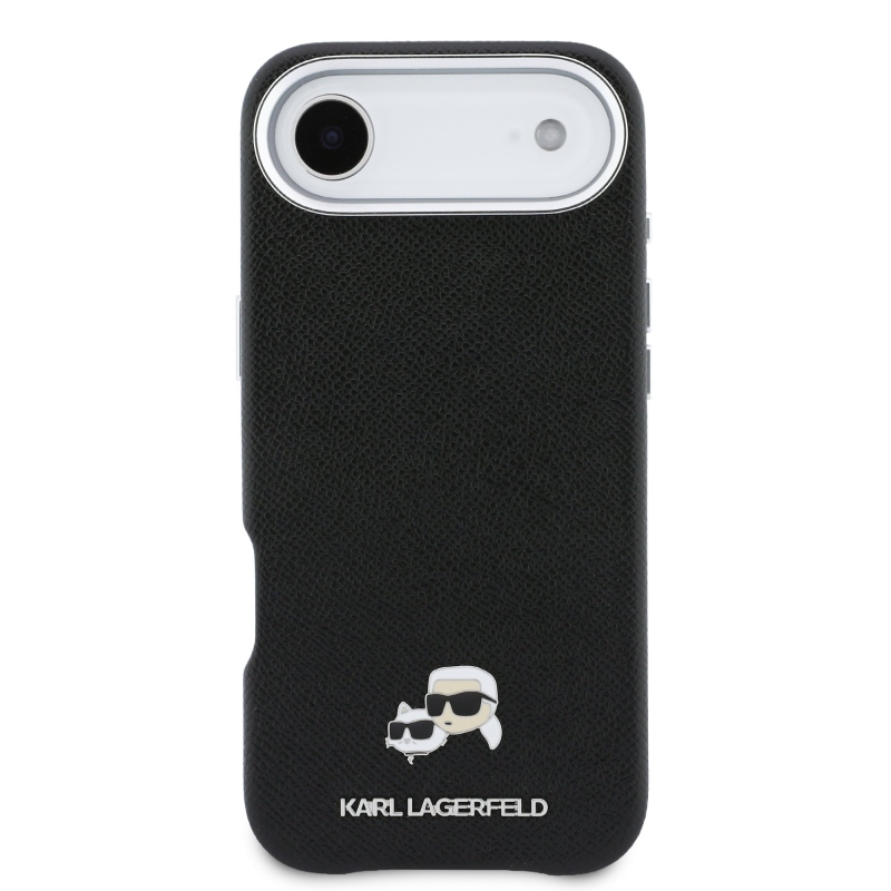 Karl Lagerfeld PU Karl and Choupette Heads Pins MagSafe zadný kryt pre iPhone Air Black