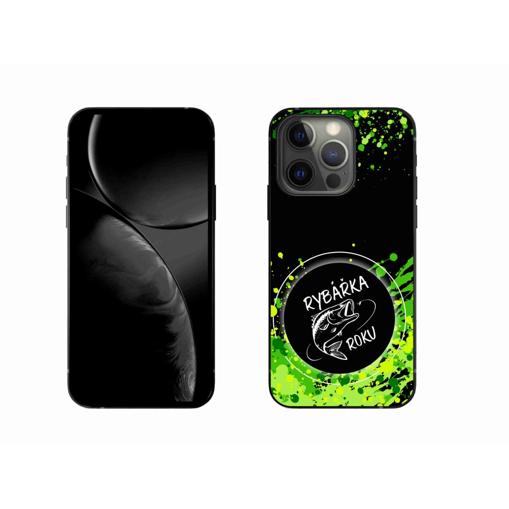 Gélový kryt mmCase na iPhone 13 Pro 6.1 - rybárka roku čierne pozadie