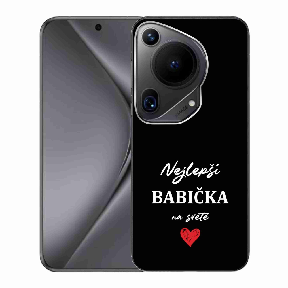Gélový kryt mmCase na Huawei Pura 70 Ultra - najlepšia babička 1 čierne pozadie