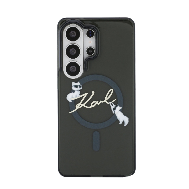 Karl Lagerfeld IML Choupette Karl Script Logo Magnetický zadný kryt pre Samsung Galaxy S26 Ultra Black