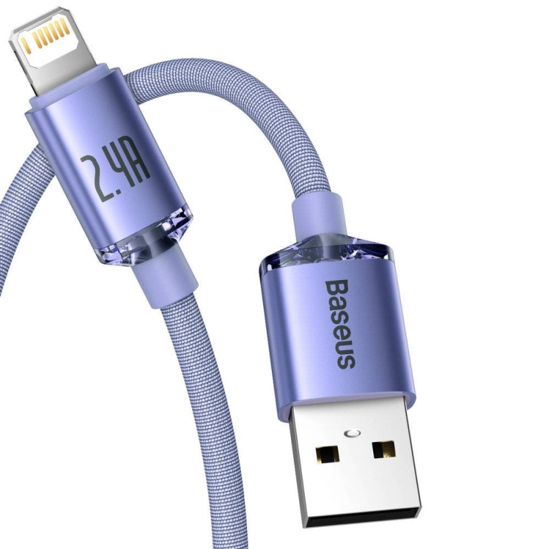 Baseus CAJY000005 Crystal Shine Series Dátový Kábel USB - Lightning 20W 1,2m Purple