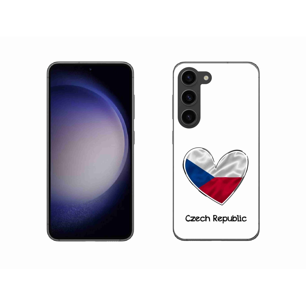 Gélový kryt mmCase na Samsung Galaxy S23 5G - vlajka srdca biele pozadie