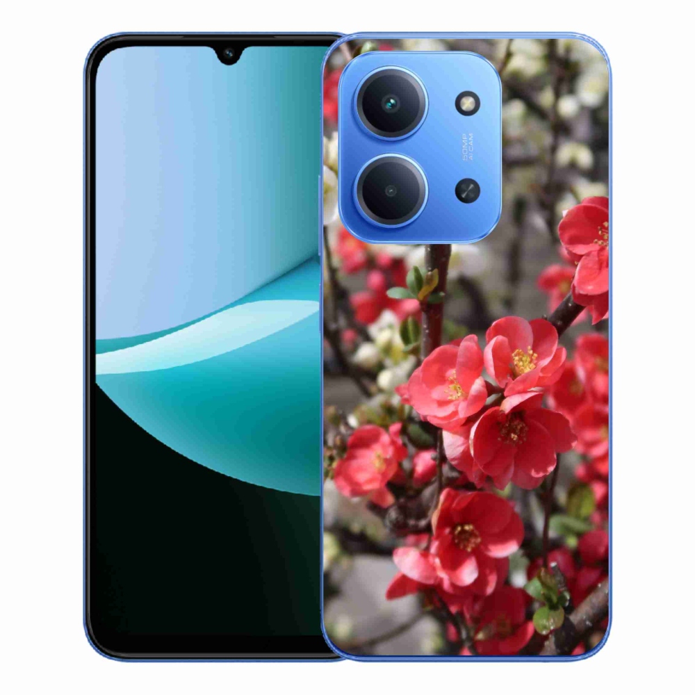 Gélový kryt mmCase na Xiaomi Redmi 15C 4G/5G (173mm) - červené kvety