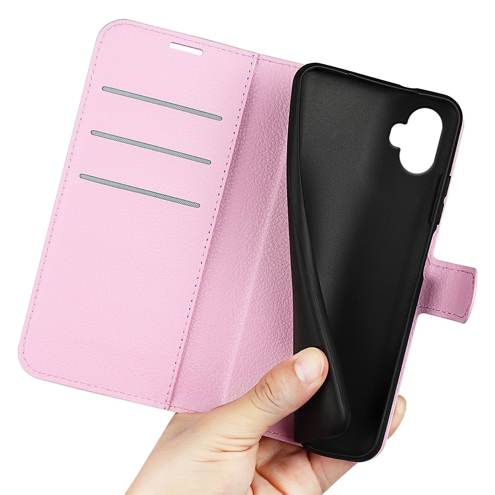 Litchi knižkové púzdro na Samsung Galaxy Xcover 7 Pro - ružové