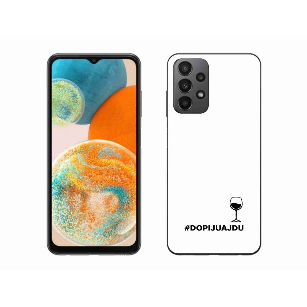 Gélový kryt mmCase na Samsung Galaxy A23 4G/5G - vínny motív biele pozadie