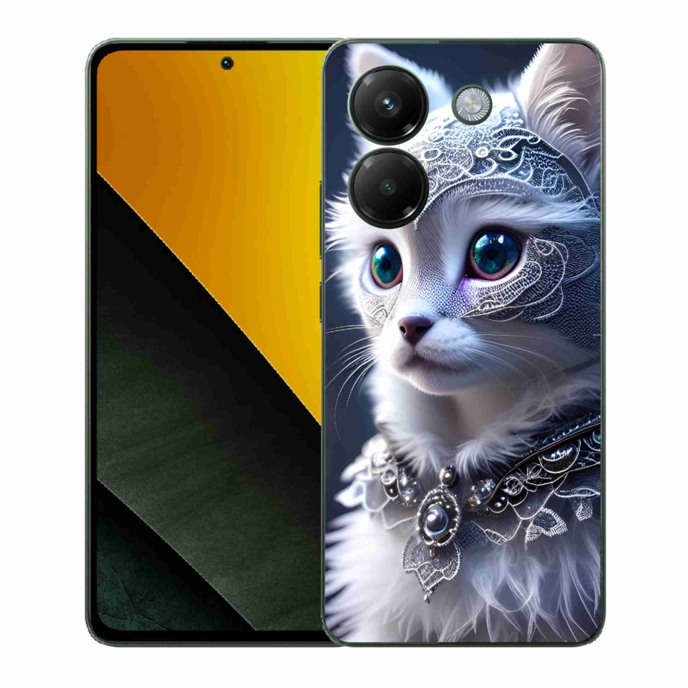 Gélový kryt mmCase na Xiaomi Poco M7 Pro 5G - biela mačka