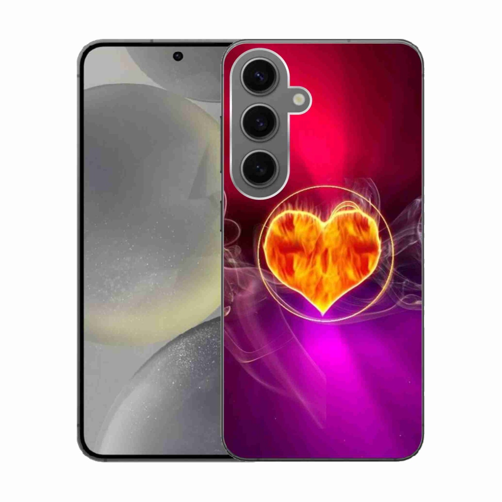 Gélový kryt mmCase na Samsung Galaxy S24 - ohnivé srdce