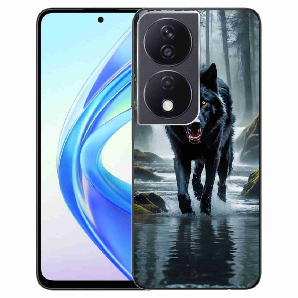 Gélový kryt mmCase na Honor X7b/Honor 90 Smart - čierny vlk