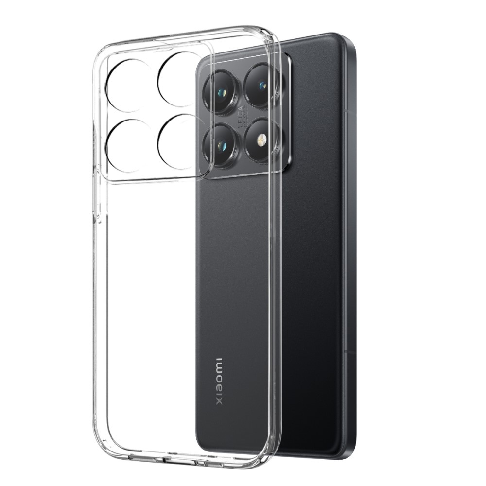 NORTHJO priehľadný gélový obal + tvrdené sklo na Xiaomi 14T Pro - priehľadný
