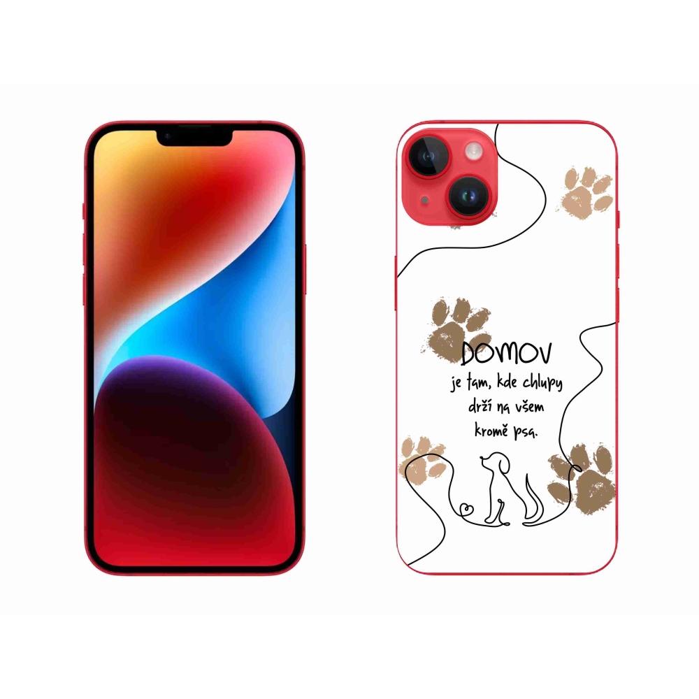 Gélový kryt mmCase na iPhone 14 Plus - psí motív biele pozadie