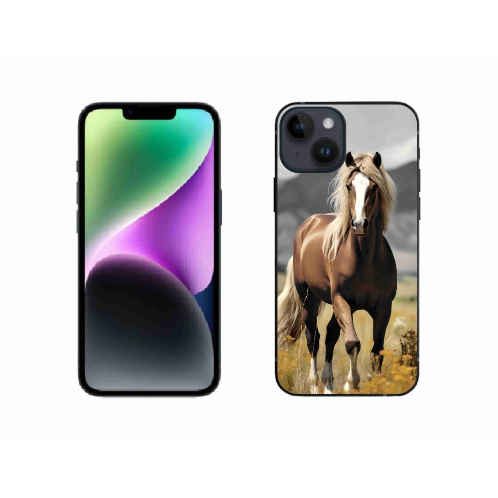 Gélový kryt mmCase na iPhone 14 - hnedý kôň 1