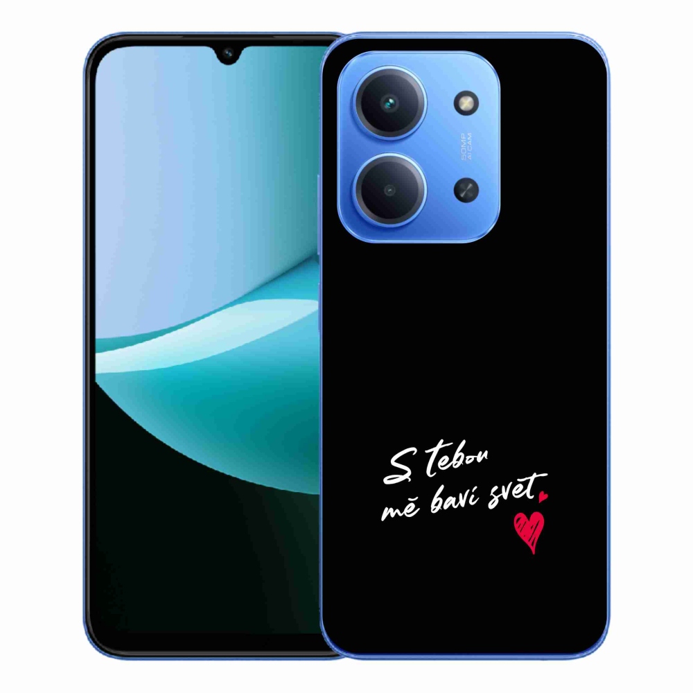 Gélový kryt mmCase na Xiaomi Redmi 15C 4G/5G (173mm) - zamilovaný text 1 čierne pozadie
