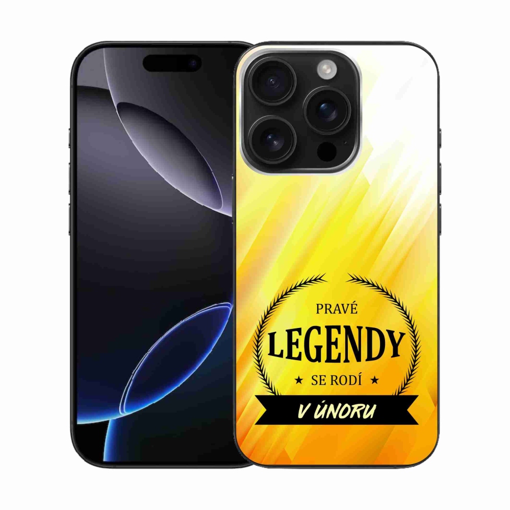 Gélový kryt mmCase na iPhone 16 Pro - legendy vo februári žlté pozadie