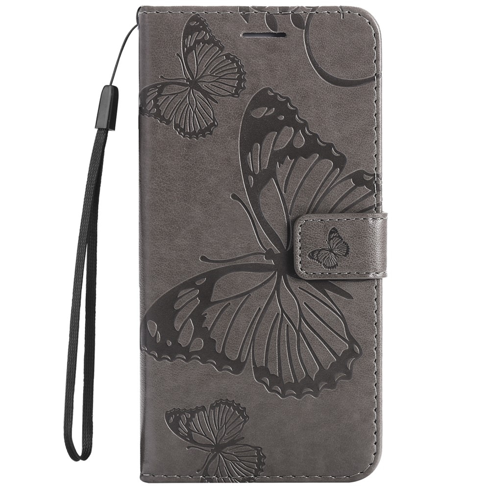 Big Buttefly knižkové púzdro na Samsung Galaxy A13 5G/A04s - šedé