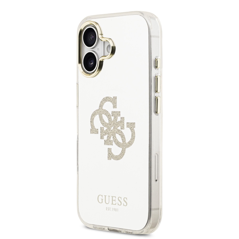 Guess PC/TPU Mirror 4G Glitter Logo MagSafe zadný kryt pre iPhone 17 Gold