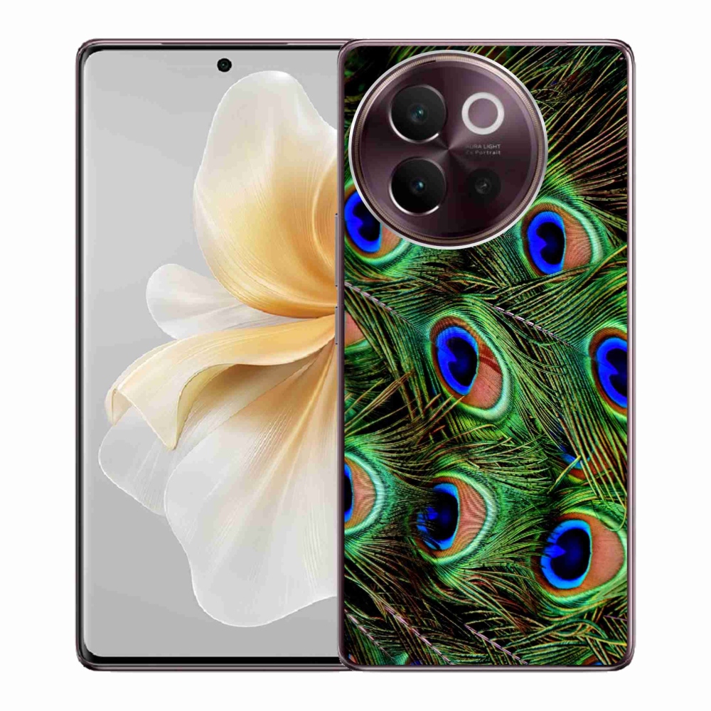 Gélový kryt mmCase na Vivo V40 Lite 5G - pávie perie