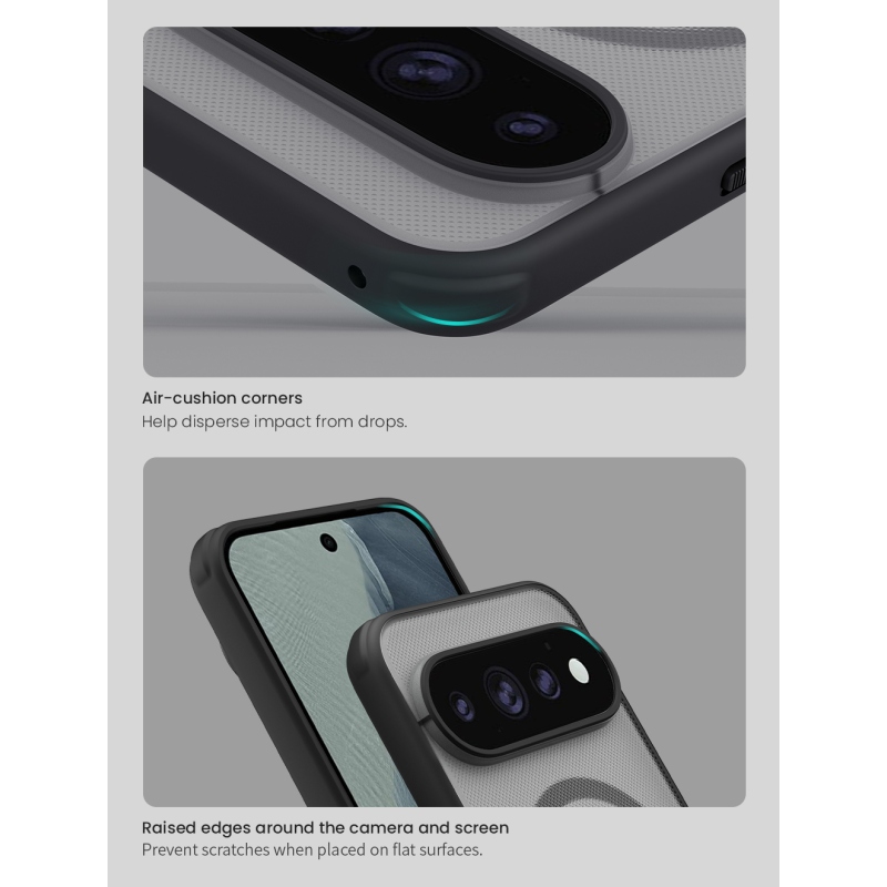 Nillkin Super Frosted PRO Magnetic zadný kryt pre Google Pixel 11 Pro, priehľadný čierny