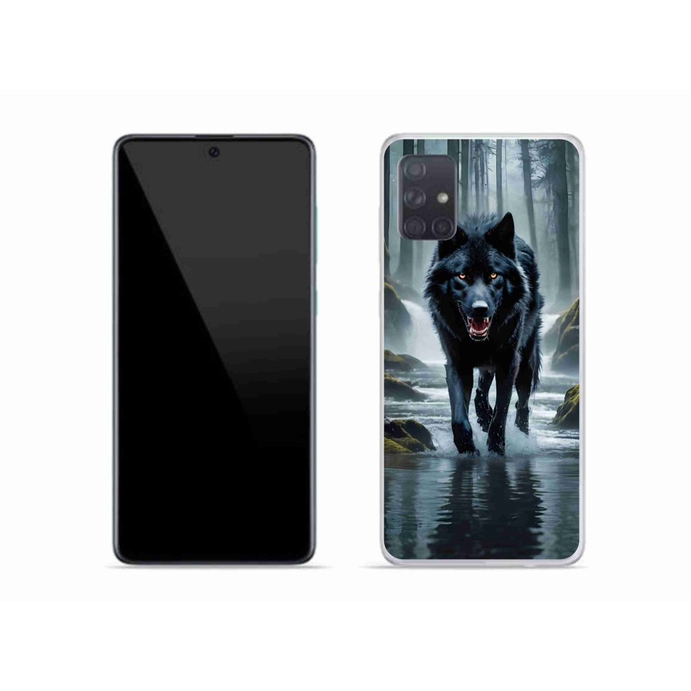 Gélový kryt mmCase na Samsung Galaxy A51 - čierny vlk