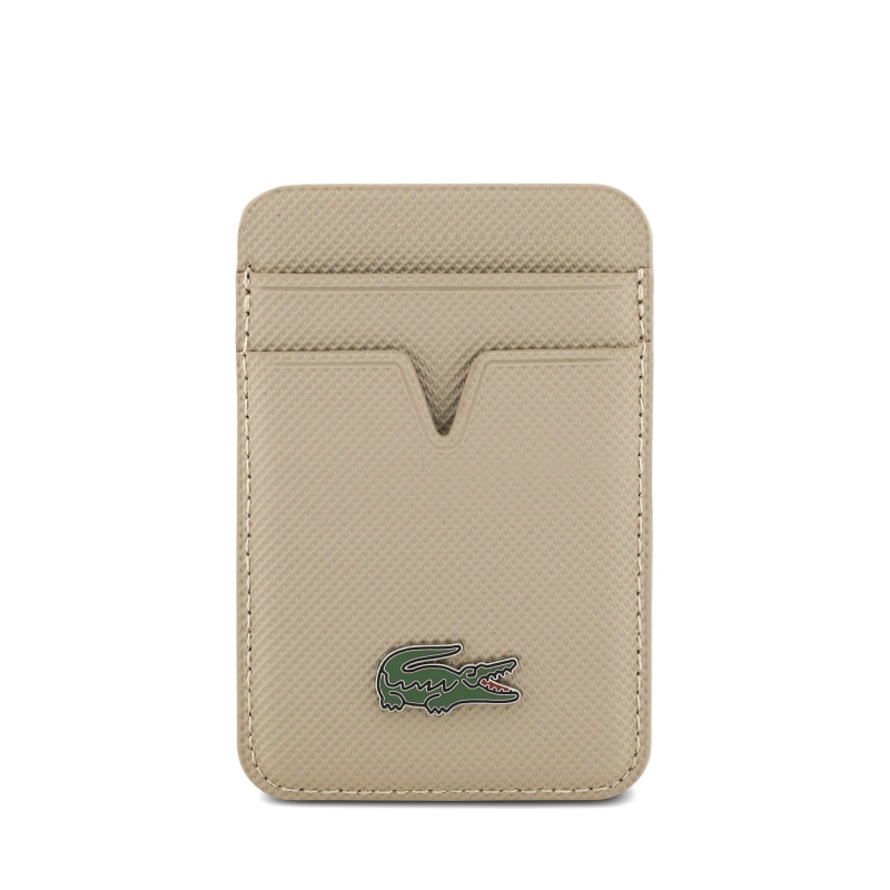Lacoste PU Iconic Petit Pique MagSafe peňaženka Taupe