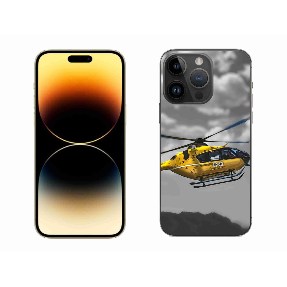 Gélový kryt mmCase na iPhone 14 Pro Max - žltá helikoptéra