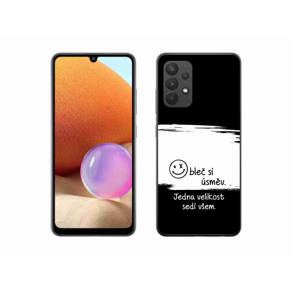 Gélový kryt mmCase na Samsung Galaxy A32 4G - vtipný text 8 bieločierne pozadie