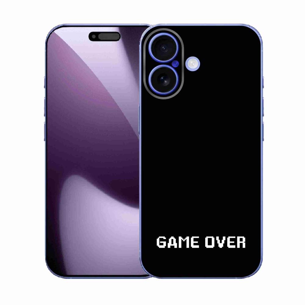 Gélový kryt mmCase na iPhone 17 - game over čierne pozadie