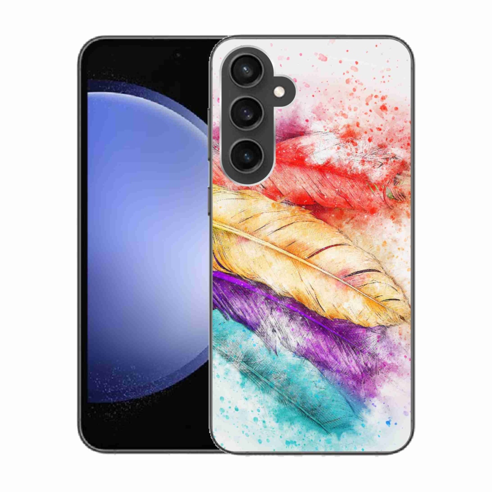 Gélový kryt mmCase na Samsung Galaxy S23 FE - farebné perie