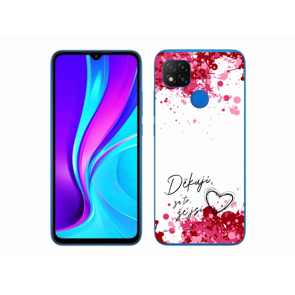 Gélový kryt mmCase na Xiaomi Redmi 9C - zamilovaný text 2 biele pozadie