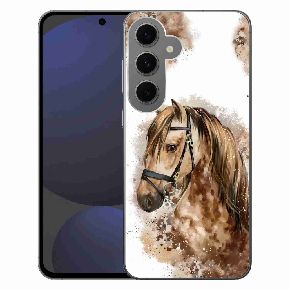 Gélový kryt mmCase na Samsung Galaxy S24 FE - hnedý kreslený kôň