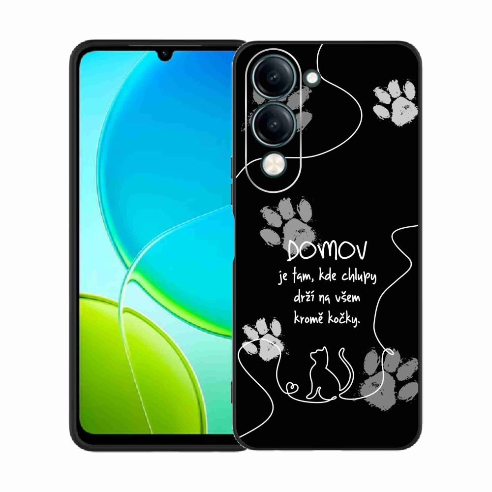 Gélový kryt mmCase na Vivo Y29s 5G - mačacie motív čierne pozadie