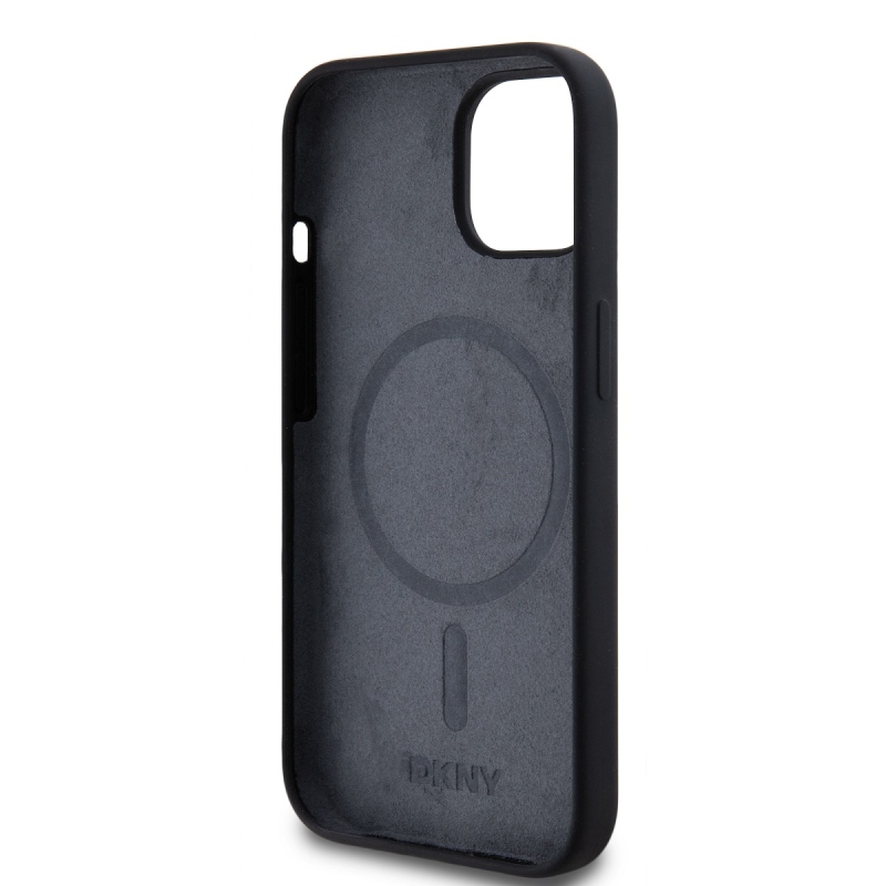 DKNY Liquid Silicone Arch Logo MagSafe Zadný Kryt pre iPhone 13 Black