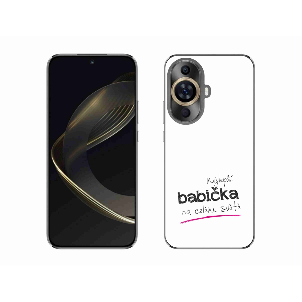 Gélový kryt mmCase na Huawei Nova 11 - najlepšia babička 4 biele pozadie
