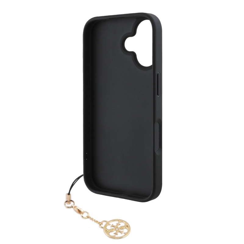 Guess 4G Charm Zadný Kryt pre iPhone 16 Tone on Tone Grey