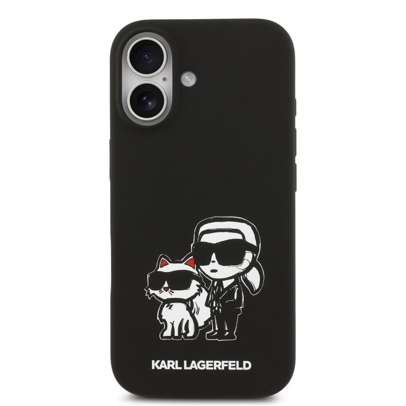 Karl Lagerfeld Liquid Silicone K&CH Sketch MagSafe Back Cover pre iPhone 17 Black