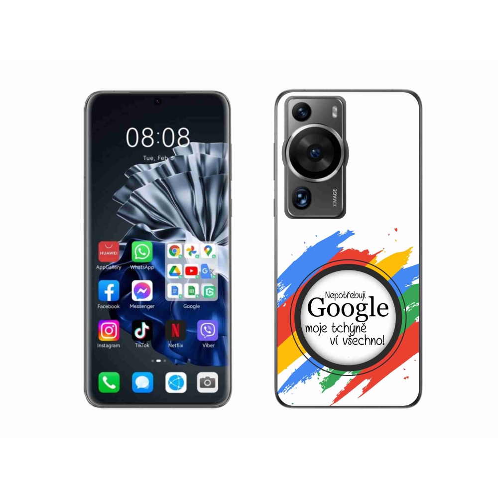 Gélový kryt mmCase na Huawei P60 Pro - svokra vie všetko biele pozadie