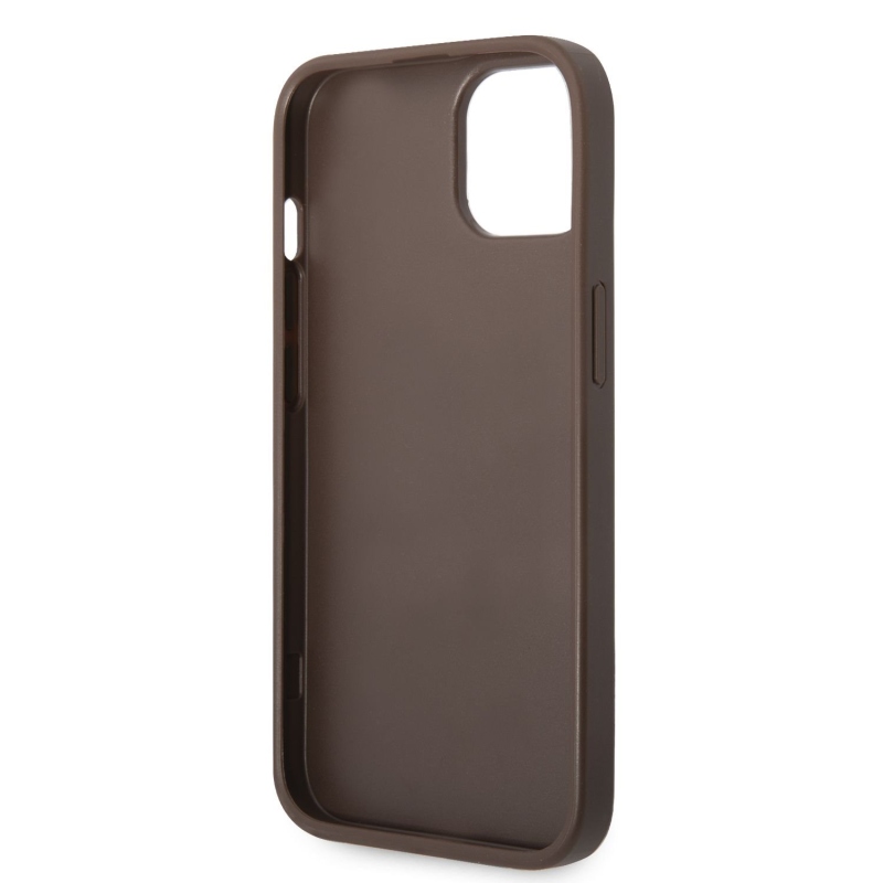 Guess PU 4G Stripe Zadný Kryt pre iPhone 14 Brown