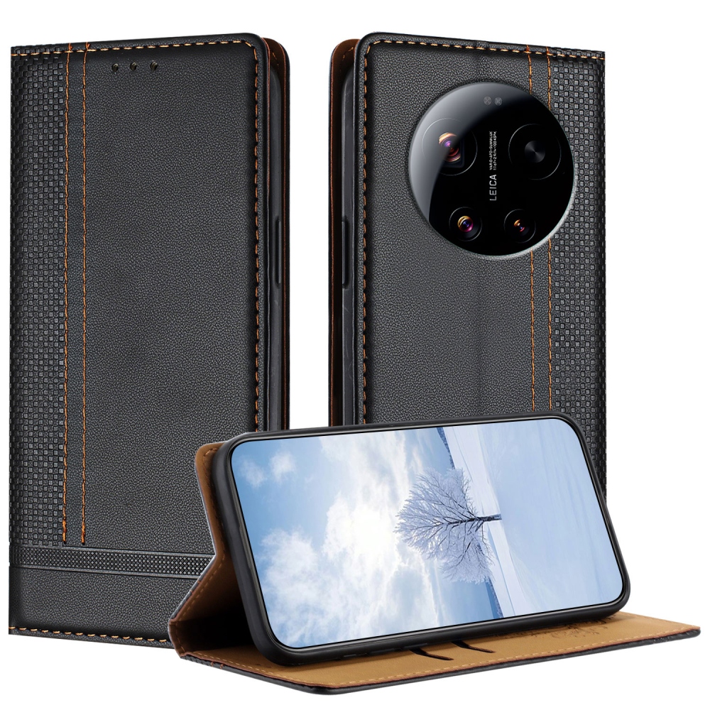 L-Shaped knižkové puzdro na Xiaomi 17 Ultra - čierne