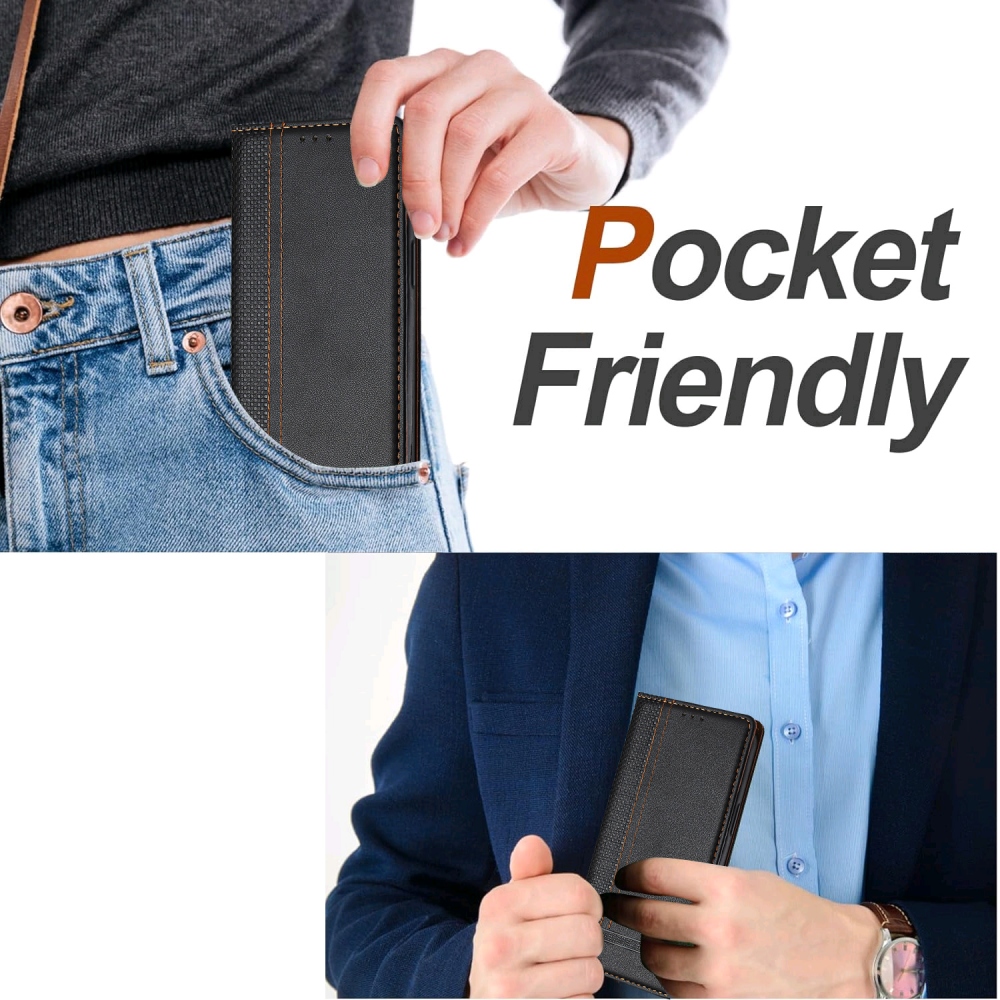 L-Shaped knižkové puzdro na Xiaomi 17 Ultra - čierne