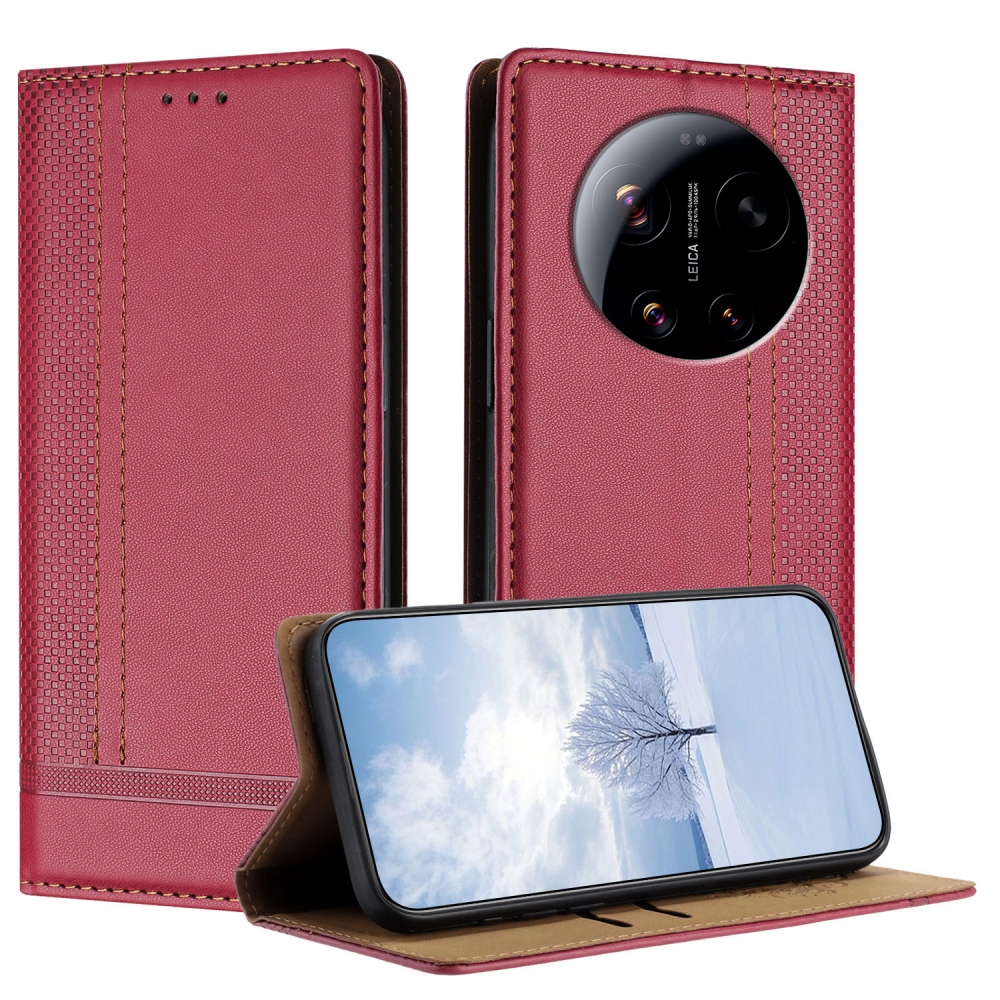 L-Shaped knižkové puzdro na Xiaomi 17 Ultra - červené
