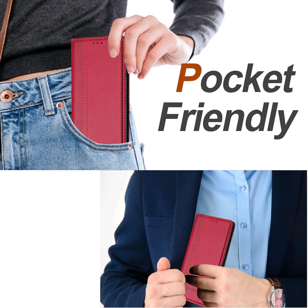 L-Shaped knižkové puzdro na Xiaomi 17 Ultra - červené