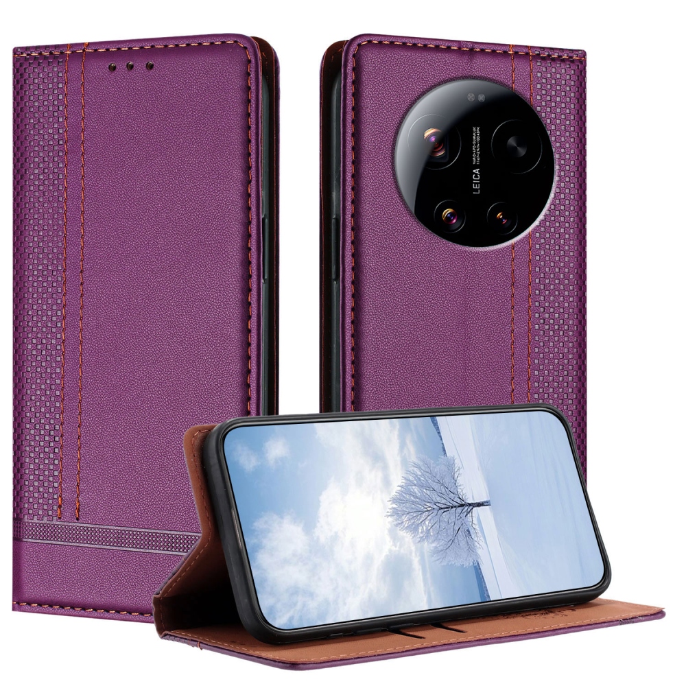 L-Shaped knižkové puzdro na Xiaomi 17 Ultra - fialové